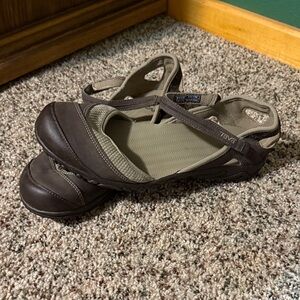 Teva Women's Dark Brown and Olive Sandals